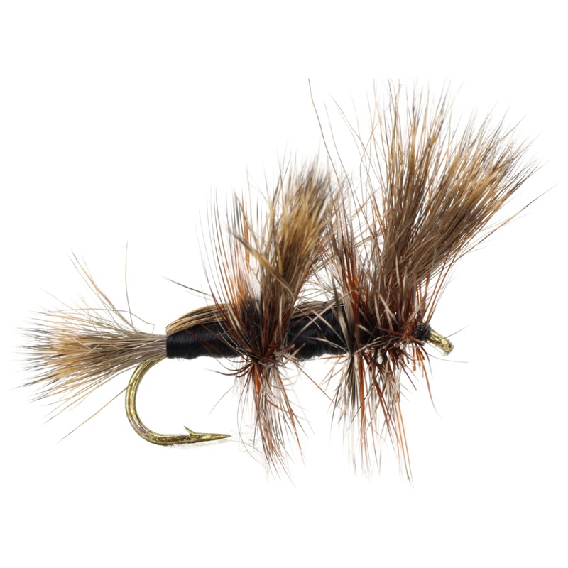 Double Humpy Fly, Size 10 | Black | Qty. 6 | Wild Water Fly Fishing