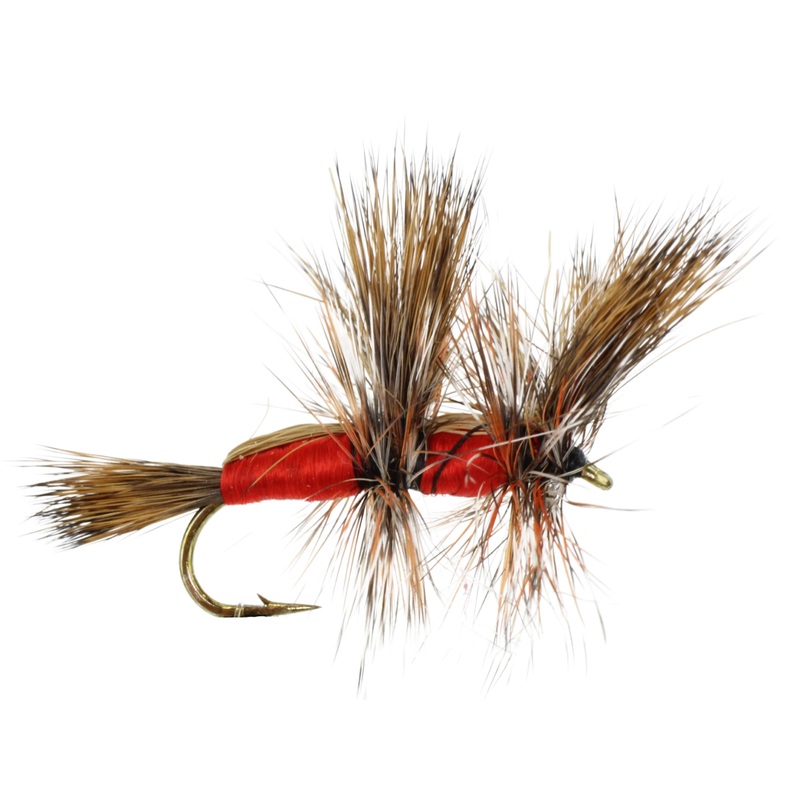 Double Humpy Fly, Size 10 | Red | Qty. 6 | Wild Water Fly Fishing