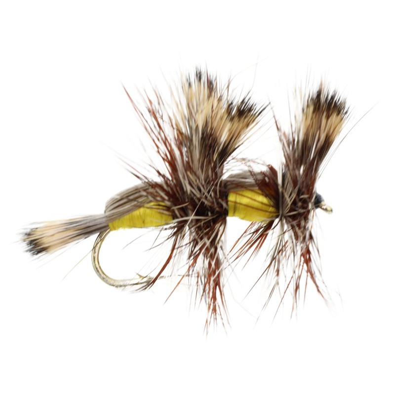 Double Humpy Fly, Size 10 | Yellow | Qty. 6 | Wild Water Fly Fishing