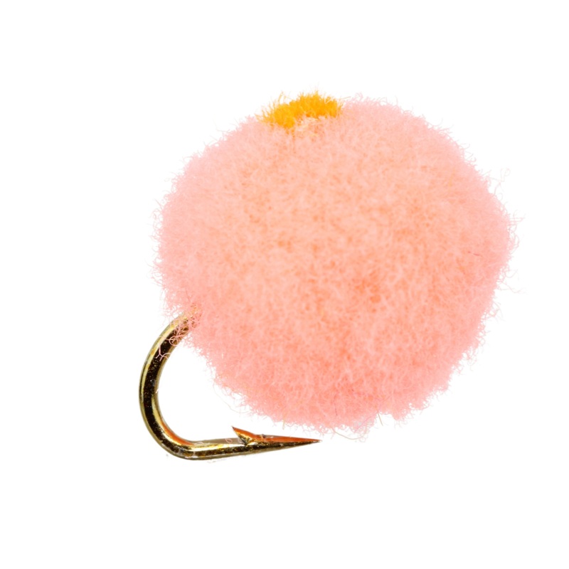 Egg Fly,  Size 12 | Pink with Orange Spot | Qty. 6 | Wild Water Fly Fishing