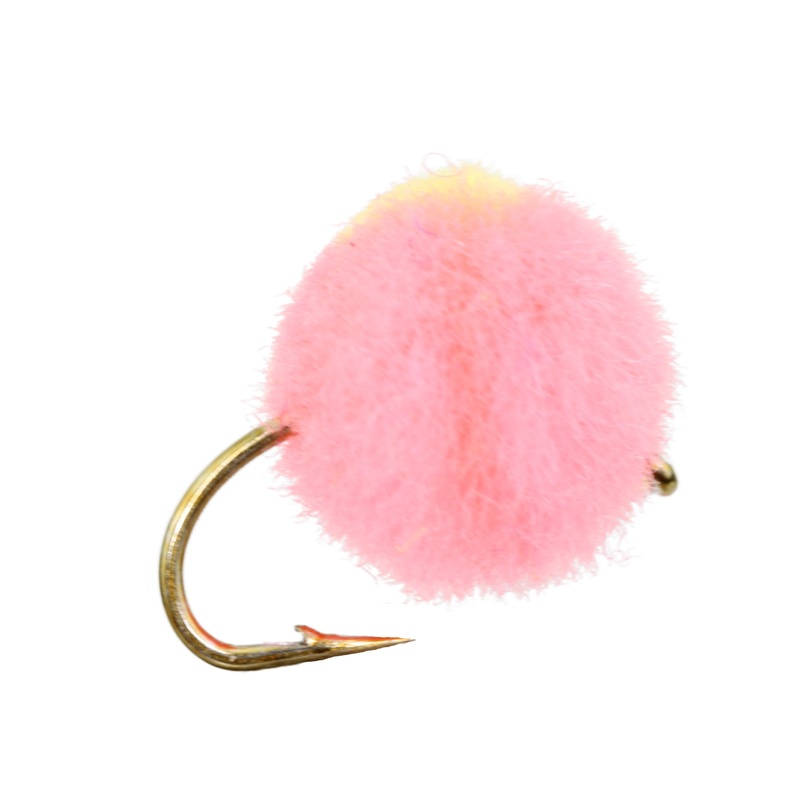 Egg Fly, Size 12 | Pink with Yellow Spot | Qty. 6 | Wild Water Fly Fishing
