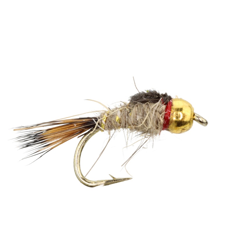 Gold Ribbed Hare’s Ear Bead Head Nymph, Size 14 | Qty. 6 | Wild Water Fly Fishing