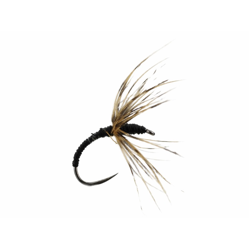 Sakasa Kebari Tenkara Fly, size 12 | Black | Qty. 6 | Wild Water Fly Fishing