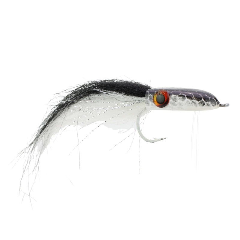Snake Head Popper, Size 2/0 | Black and White | Qty. 2 | Wild Water Fly Fishing