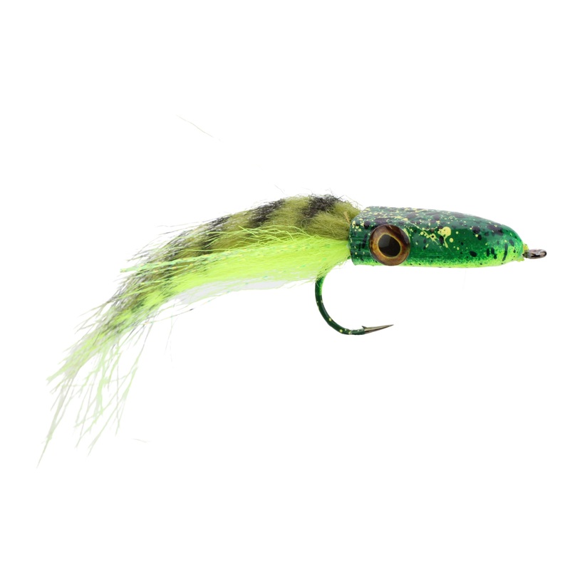 Snake Head Popper, Size 2/0 | Camo Frog Pattern | Qty. 2 | Wild Water Fly Fishing
