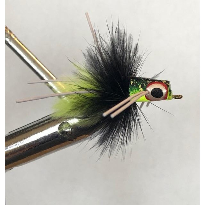 Snub Nose Slider Popper, Size 8 | Frog Pattern | Qty. 4 | Wild Water Fly Fishing