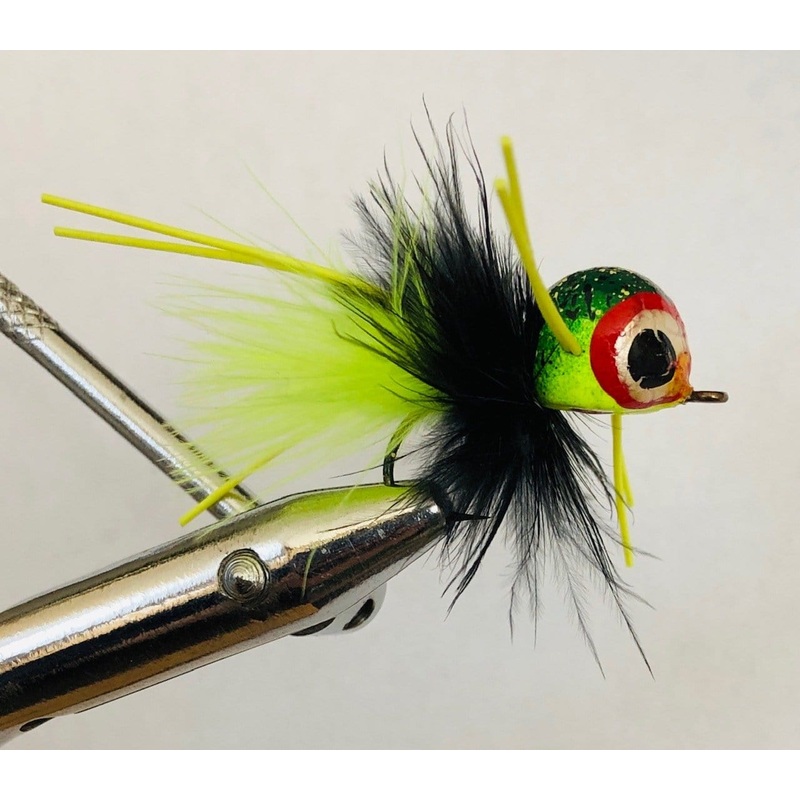 Spherical Head Popper, Size 4 | Frog Pattern | Qty. 4 | Wild Water Fly Fishing