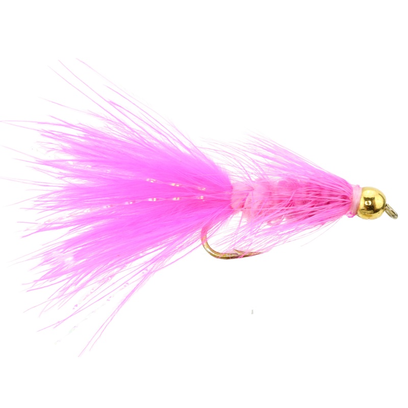 Wooly Bugger w/ Bead Head, Size 10 | Pink | Qty. 6 | Wild Water Fly Fishing
