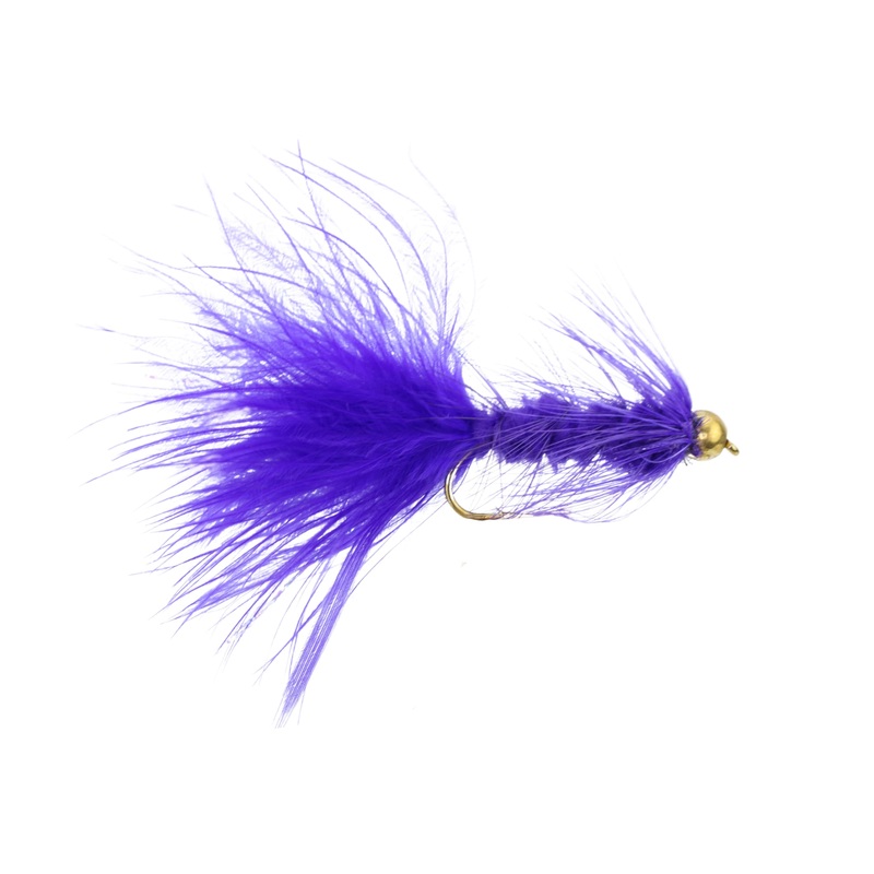 Wooly Bugger w/ Bead Head, Size 10 | Purple | Qty. 6 | Wild Water Fly Fishing