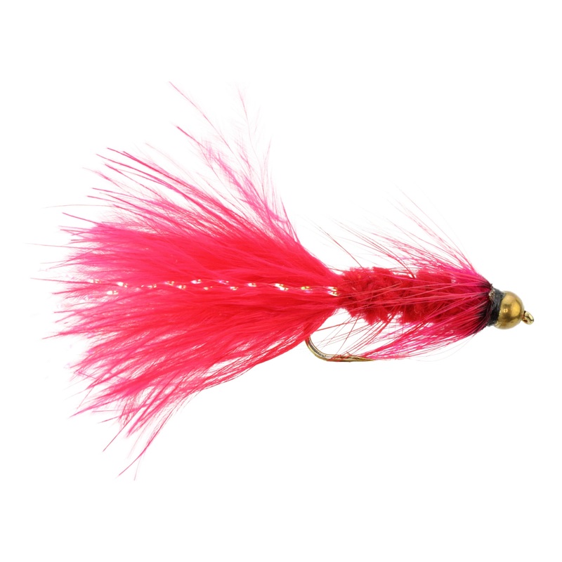 Wooly Bugger w/ Bead Head, Size 10 | Red | Qty. 6 | Wild Water Fly Fishing