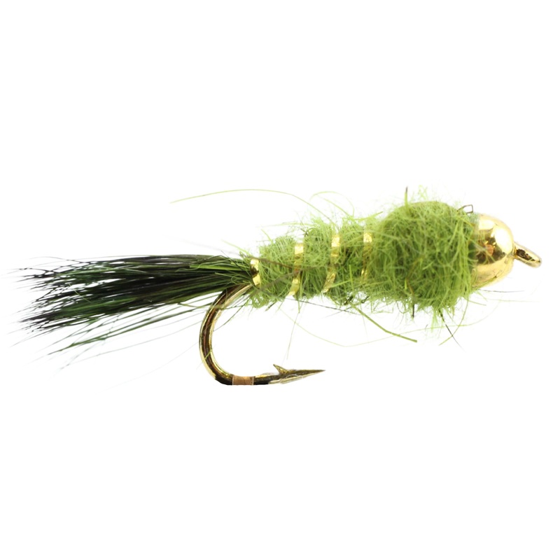 Bead Head Flashback Nymph, Size 12 | Olive | Qty. 6 | Wild Water Fly Fishing