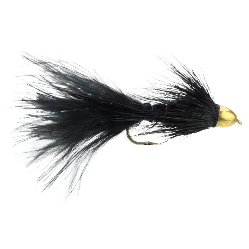 Cone Head Wooly Bugger, Size 6 | Black | Qty. 4 | Wild Water Fly Fishing