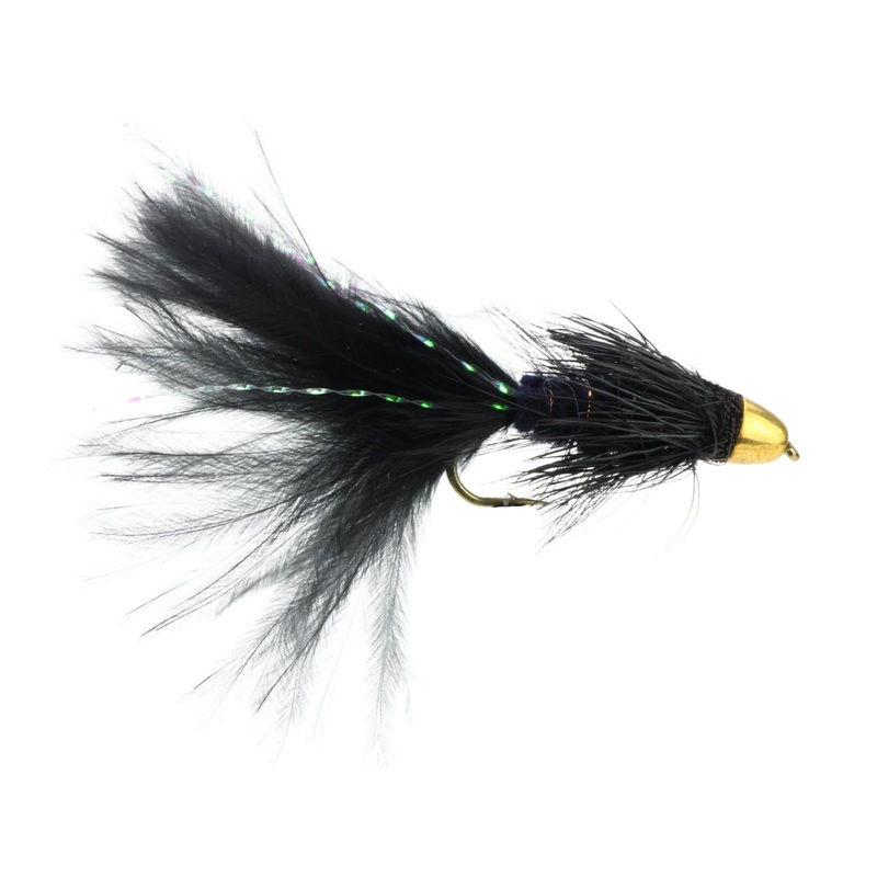 Cone Head Wooly Bugger, Size 8 | Black | Qty. 4 | Wild Water Fly Fishing