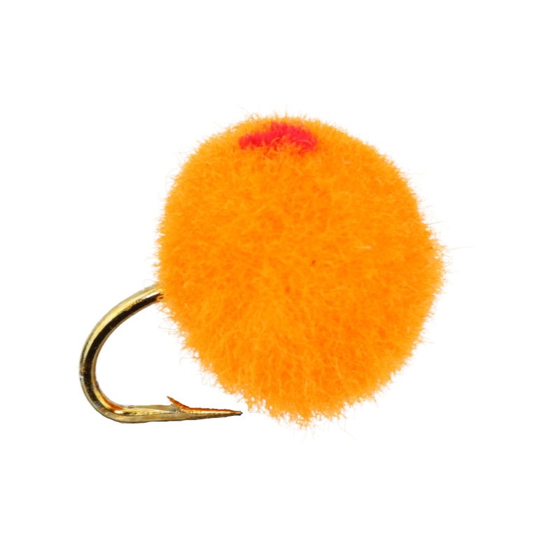 Egg Fly, Size 12 | Orange with Red Spot | Qty. 6 | Wild Water Fly Fishing