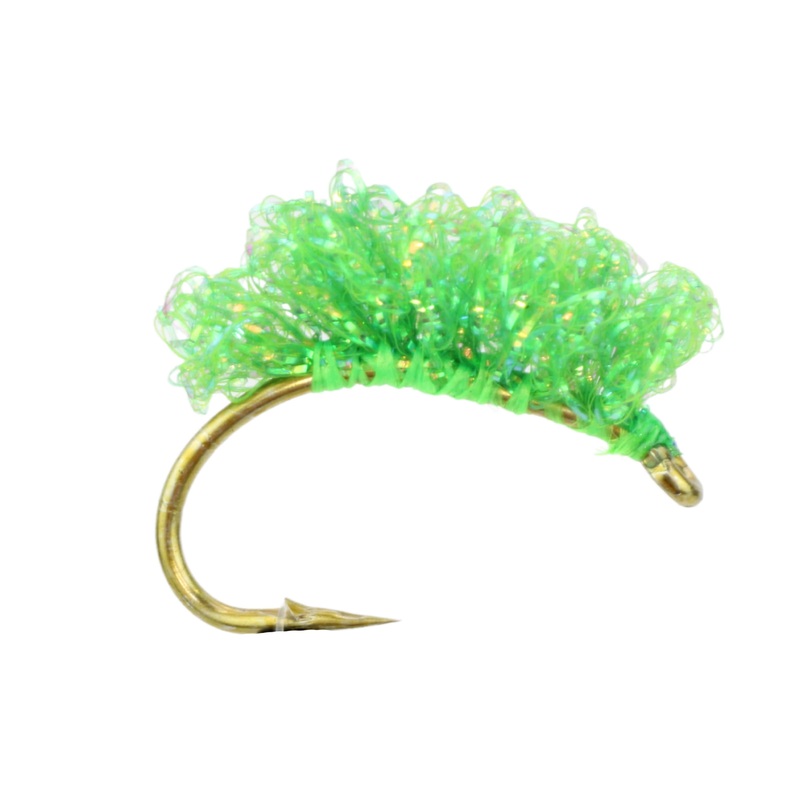 Steelhead Sucker Spawn, Metallic Green | Size 6 | Qty. 4 | Wild Water Fly Fishing
