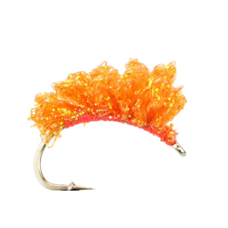 Steelhead Sucker Spawn, Metallic Orange | Size 6 | Qty. 4 | Wild Water Fly Fishing