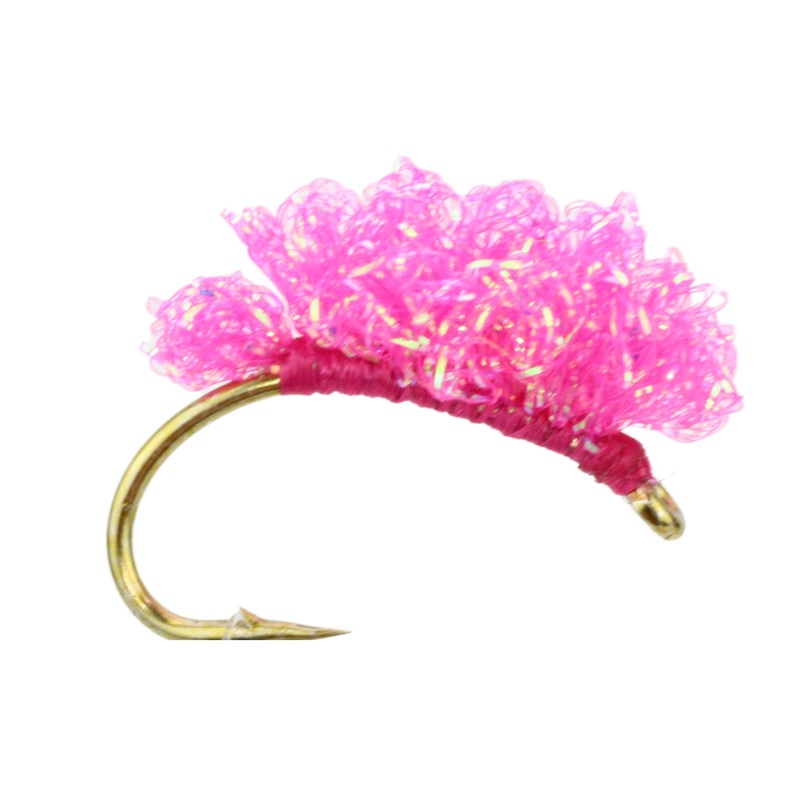 Steelhead Sucker Spawn, Metallic Pink | Size 6 | Qty. 4 | Wild Water Fly Fishing