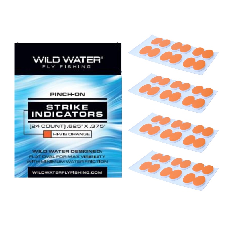 Strike Indicators for Fly Fishing, Bright Orange | Pinch on Foam | Package of 24 | Wild Water Fly Fishing