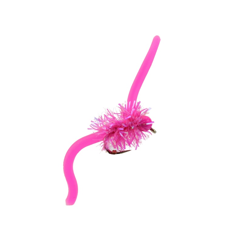 Tungsten Bead Head Squirmy Worm 2.0, Size 12 | Pink | Qty. 6 | Wild Water Fly Fishing