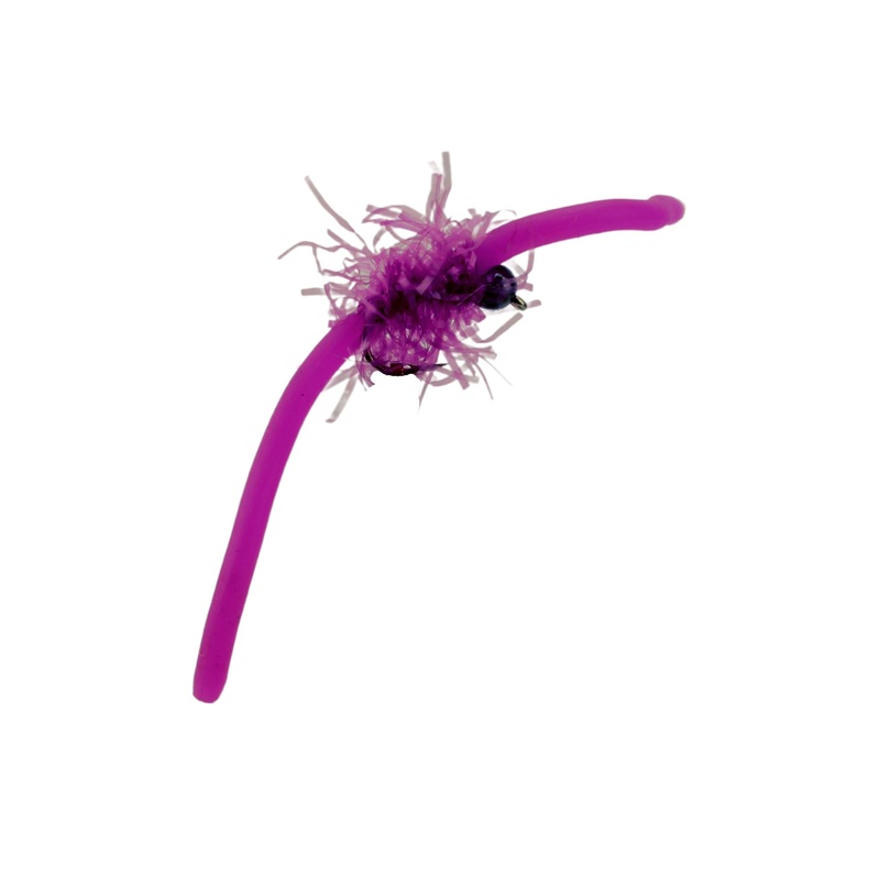 Tungsten Bead Head Squirmy Worm 2.0, Size 12 | Purple | Qty. 6 | Wild Water Fly Fishing
