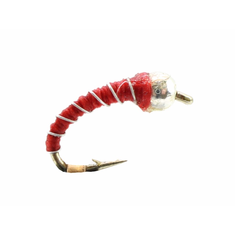Zebra Midge, Size 18 | Red | Qty. 6 | Wild Water Fly Fishing