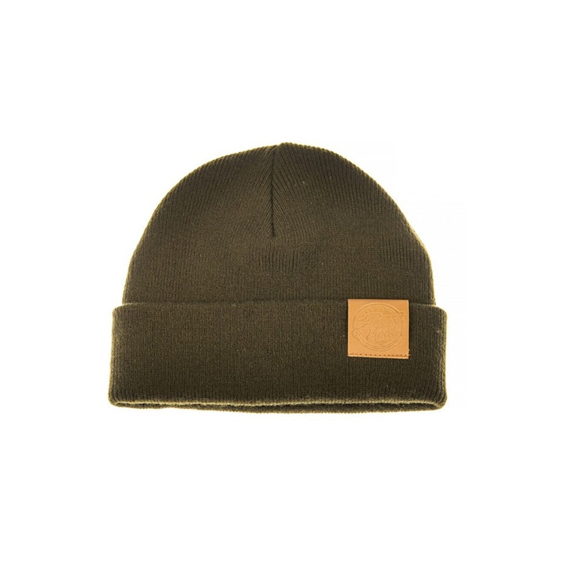 Ahrex Tight Knit Leather Patch Beanie