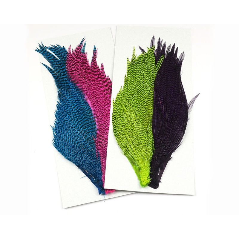 Hareline Tyers 4 Color Dyed Grizzly Salmon Steelhead Starter Cape Set