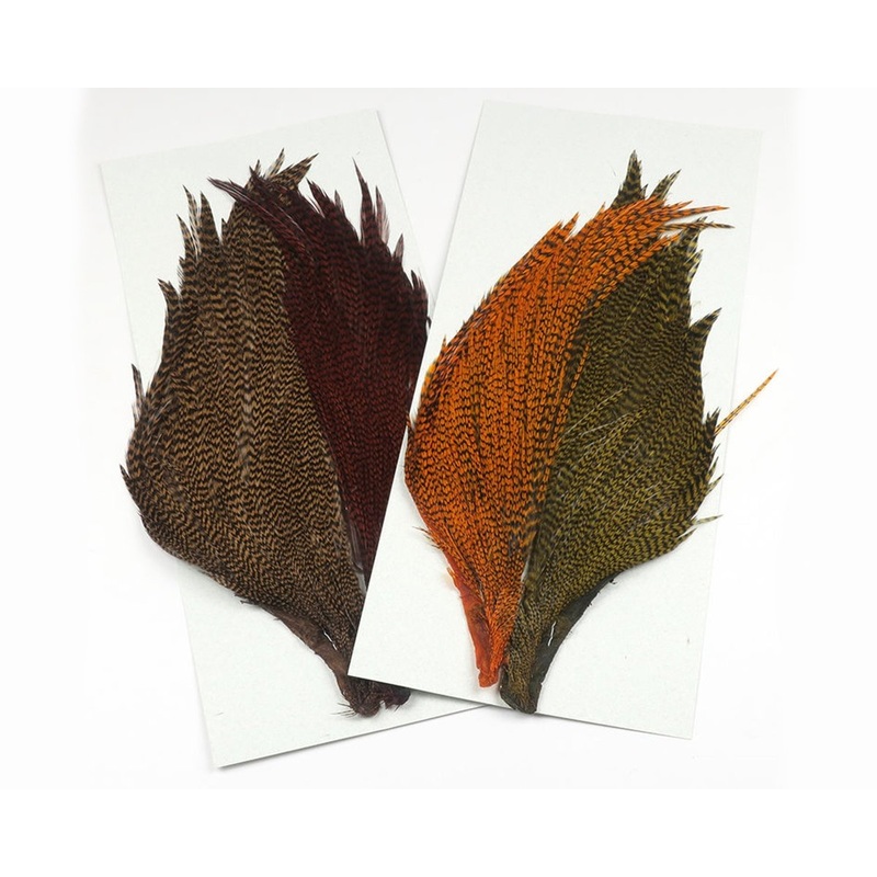 Hareline Tyers 4 Color Dyed Grizzly Trout Streamer Starter Cape Set