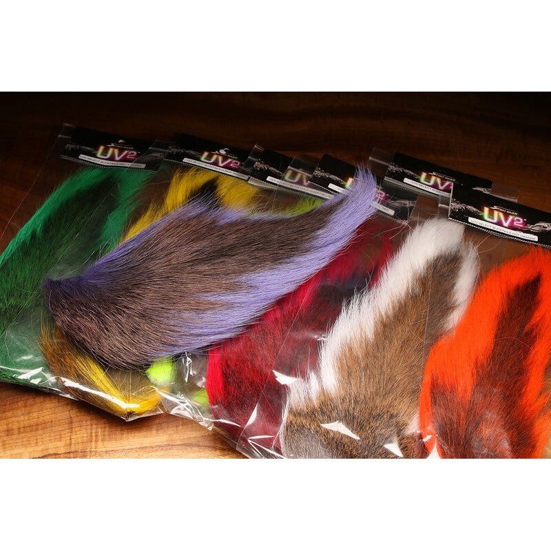 Hareline UV2 Select Bucktail|BLACK|CHARTREU|GRAY|HOT ORAN|HOT PINK|OLIVE
