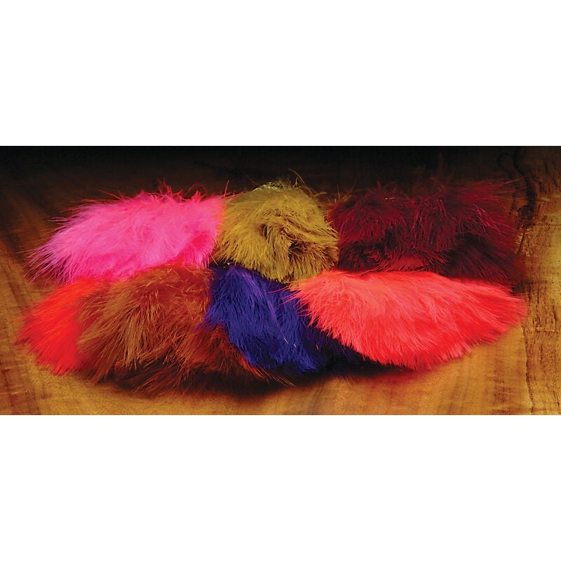 Marabou Blood Quills|BLACK|BLUE|BROWN|BRT PURP|BURNT OR|CHARTREU|DAMSELGR|DK BLUE|FL CERIS|FL FLAME|FL ORANG|FL YELLO|GINGER|GOLDOLIV|GRAY|HOT ORAN|HOT PINK|OLIV BRN|OLIVE|ORANGE|PEACH|PURPLE|RED|RSTYBRN|SHELPINK|WHITE|WINE|YELLOW
