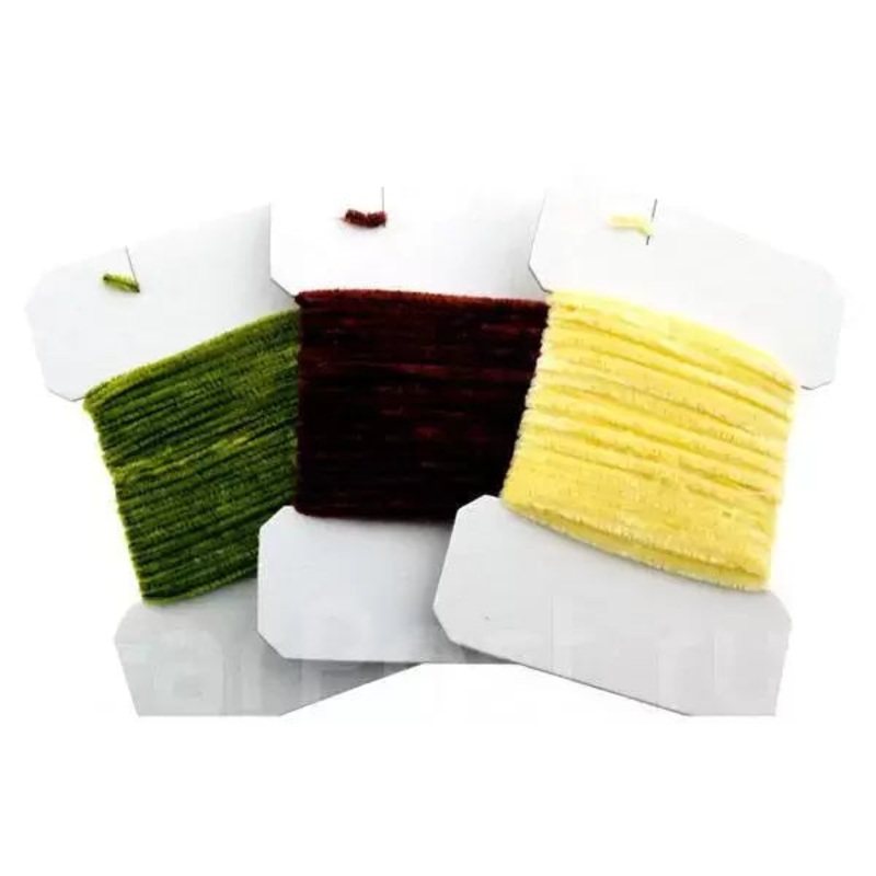 Rayon Chenille|BLACK|BROWN|DK BROWN|DK OLIVE|LT OLIVE|PURPLE|RED|WHITE|YELLOW|FINE|LARG|MED