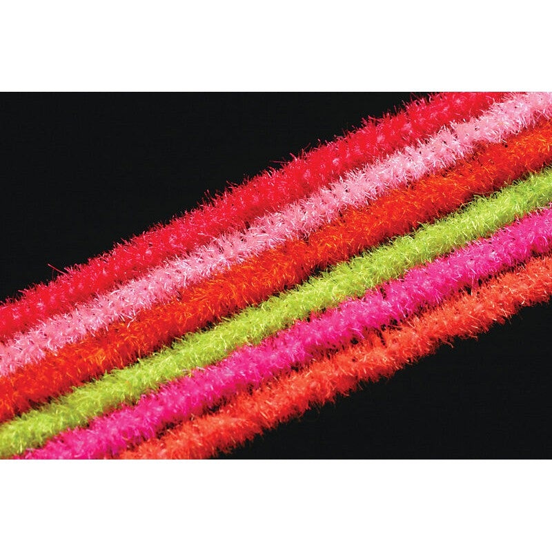 Trilobal Antron Chenille|BLACK|BROWN|CLARET|DK OLIVE|FL BLUE|FL CHART|FL FIRE|FL PINK|FL SHELL|FL YELL|FUCHSIA|HOT ORAN|HOT PINK|OLIV BRN|OLIVE|OR CHESE|ORANGE|PURPLE|RED|RUST BRN|SHEL PNK|TAN|WHITE|YELLOW|MED|LG