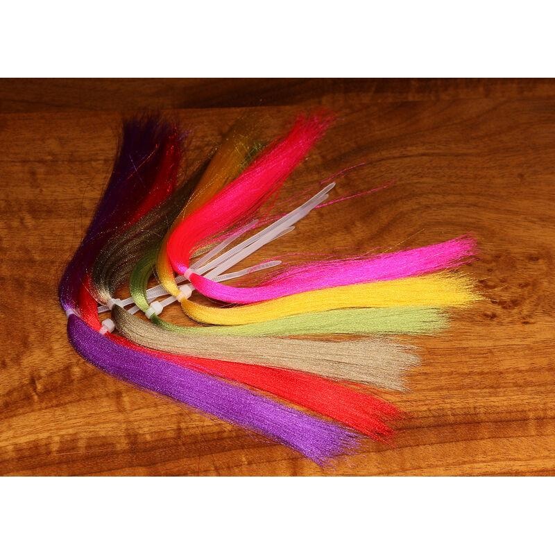 Hareline Fluoro Fiber|BLACK|BROWN|CHART|ELEC YEL|GREY|HOT ORAN|HOT PINK|OLIVE|PURPLE|SHRIMP|TAN|WHITE|PACK