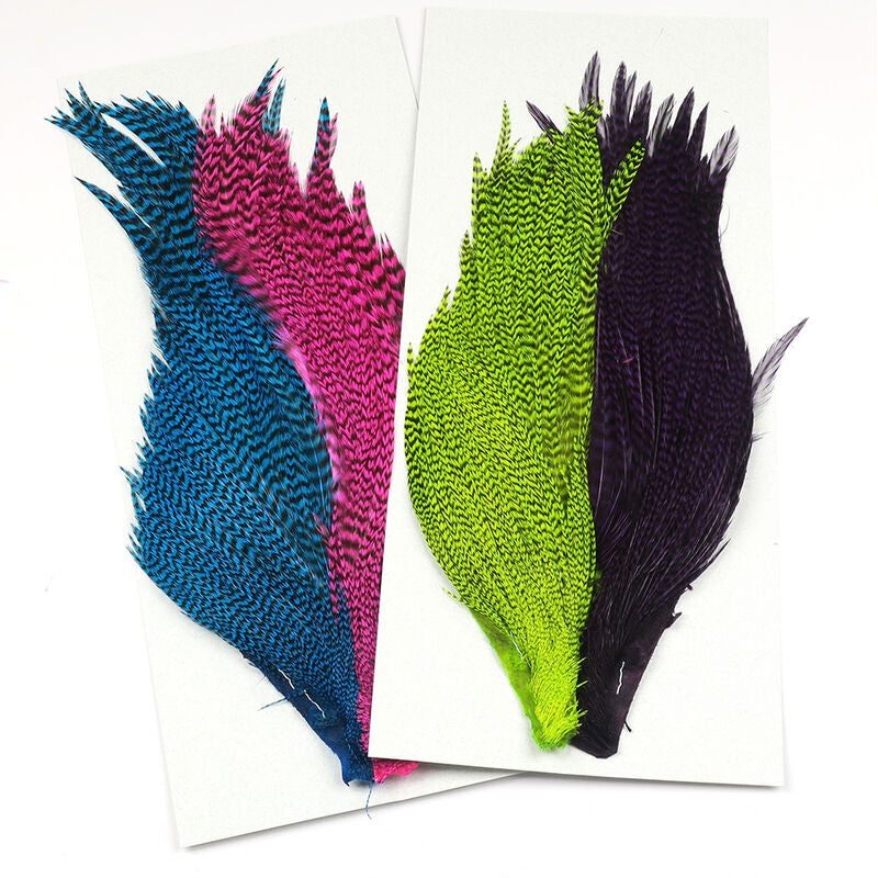 Hareline Salmon/Steelhead 4 Color Dyed Grizzly Starter Cape Set