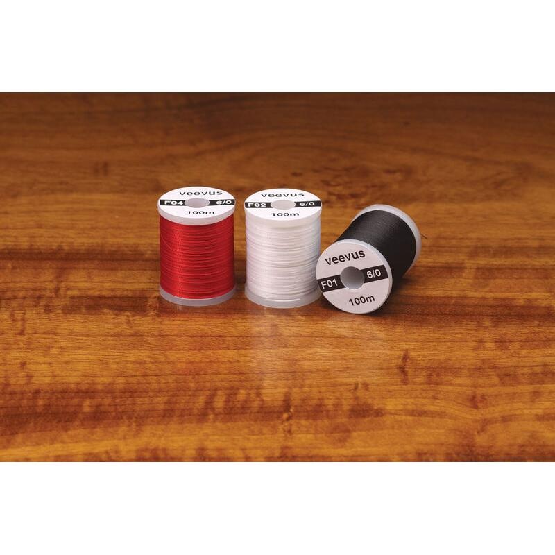 Veevus Thread 6/0|BLACK|BROWN|FL CHART|FL GR|FL OR|LT CAHIL|LT OLIVE|OLIVE|PINK|RED|RUST|WHITE|6/0