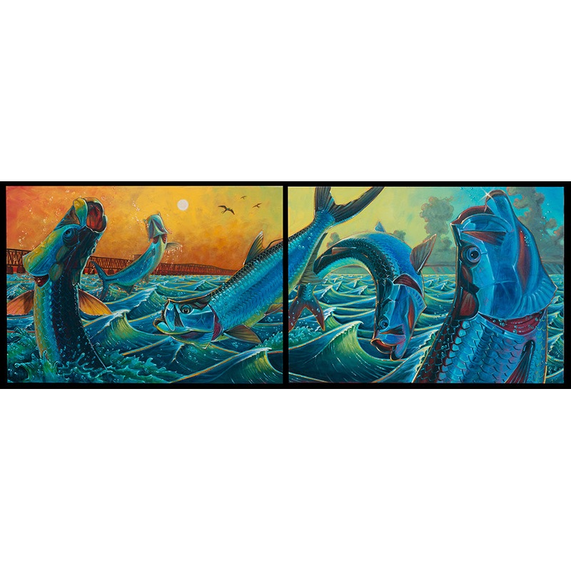 DeYoung Tarpon At Play Canvas Print