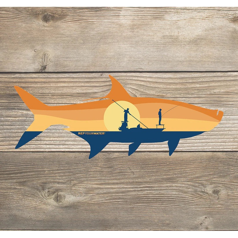 Rep Your Water Tarpon Sunrise Sticker