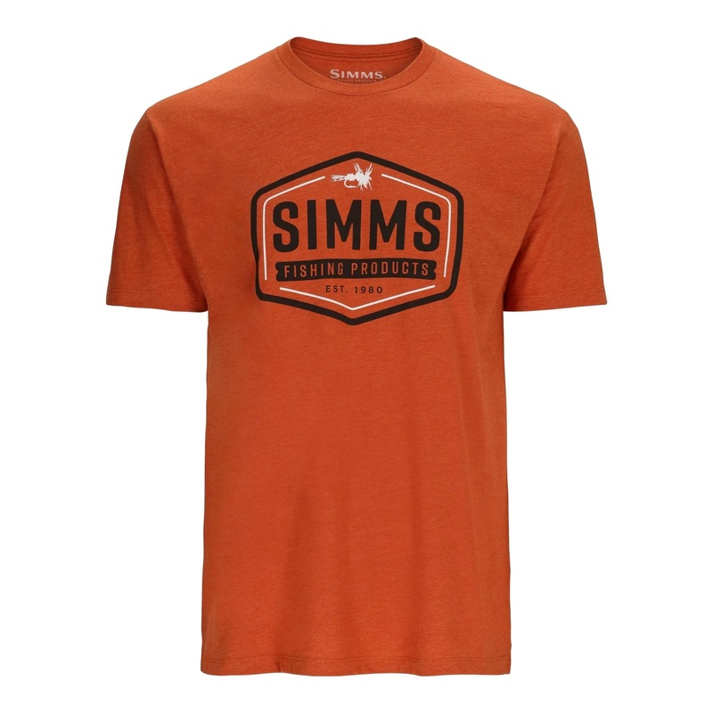 Simms Mens Fly Patch T-Shirt|Adobe Heather|Medium|Large|XL