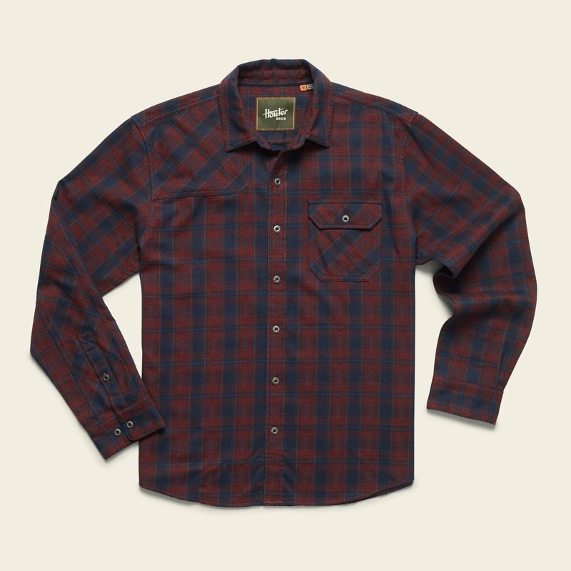 Howler Bros Harkers Flannel|Medium|Large|XL|Barrett Plaid : Burgundy