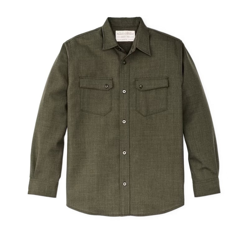 Worsted Wool Guide Shirt|Large|Forest Green Heather