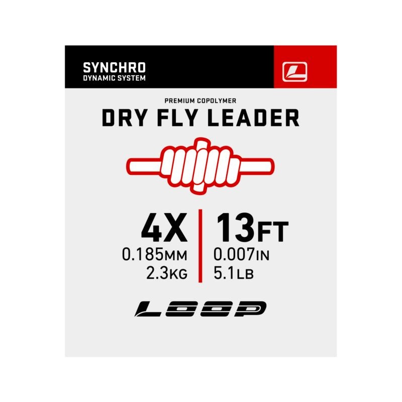 LOOP Synchro Dry Fly Nylon Leader – 13ft