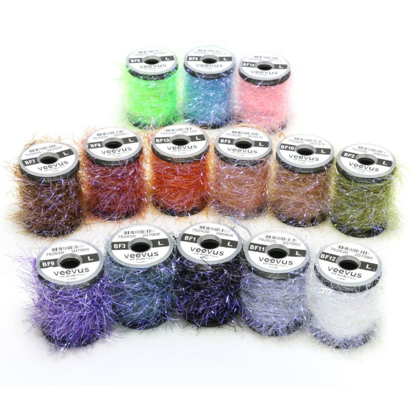 Body Fuzz|Large|Small|Black|Blue|Bright Purple|Brown Stone|Chartreuse|Clear|Copper Brown|Dun Grey|Golden Stone|Olive|Orange|Peacock|Pink|Tan