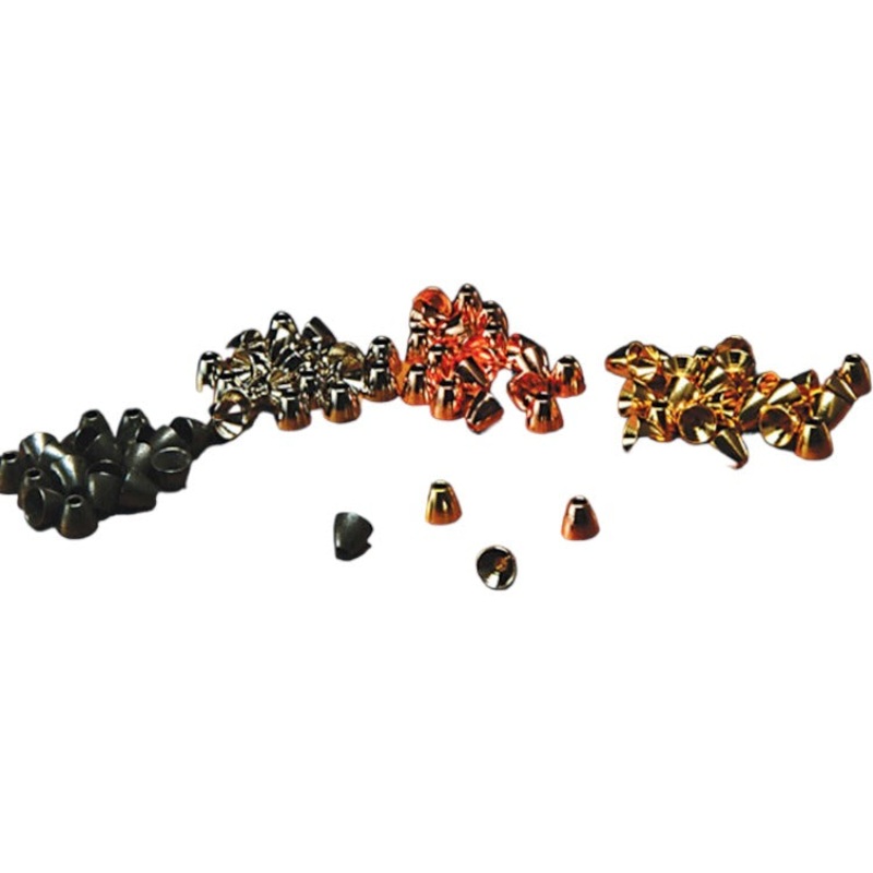 Brass Cone Heads|1/4″ large|7/32″ medium|3/16″ small|5/32″ x-small|black nickel|matte black|copper|gold|nickel