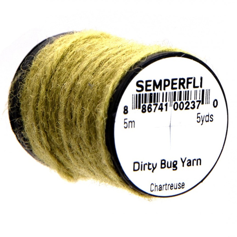 Dirty Bug Yarn|black|caddis brown|caddis pupa|chartreuse|cinnamon|danica|dirty dark olive|dark olive|dirty pale olive|golden olive|grey caddis|green olive|high contrast olive|ivory|litchen|mottled caddis|mottled caddis green|mottled chironomid|mottled dar