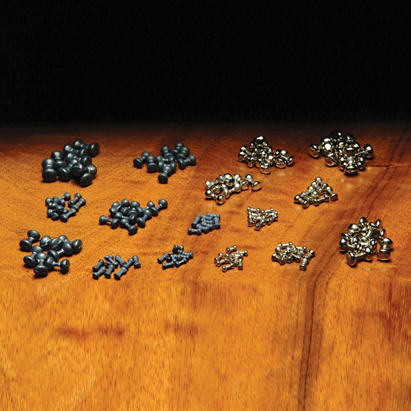 Lead Eyes|midget (5/64″ / 2mm)|micro (3/32″ / 2.5 mm)|mini (7/32″ / 3 mm)|X-small (1/8″ / 3.5 mm)|small (9/64″ / 3.7 mm)|medium (5/32″ / 4 mm)|large (3/16″ / 5 mm)|X-large (1/4″ / 6.5 mm)|plain (dull)|plated (shiny)|copper|gold