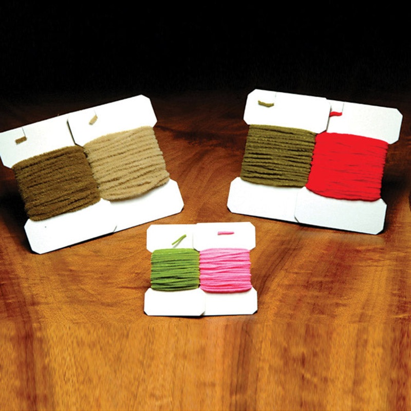 Ultra Chenille Micro|black|brown|burnt orange|caddis green|dark olive|fl. cerise|fl. chartreuse|fl. fire orange|fl. orange|fl. pink|fl. red (dark fire orange)|fl. yellow|light gray|light olive|olive|orange|purple|red|tan|white|wine|worm brown|worm green|y