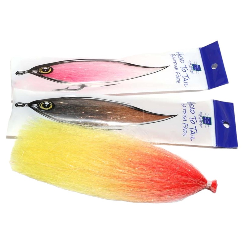 Head To Tail Baitfish Fiber|Fade Black To Brown|Fade Black To Camel|Fade Black To Chartreuse|Fade Black To Grey|Fade Black To Dark Purple|Fade Black To Tan|Fade Brown To Shrimp|Fade Camel To Mustard|Fade Chartreuse To White|Fade Dark Green To Electric Yel