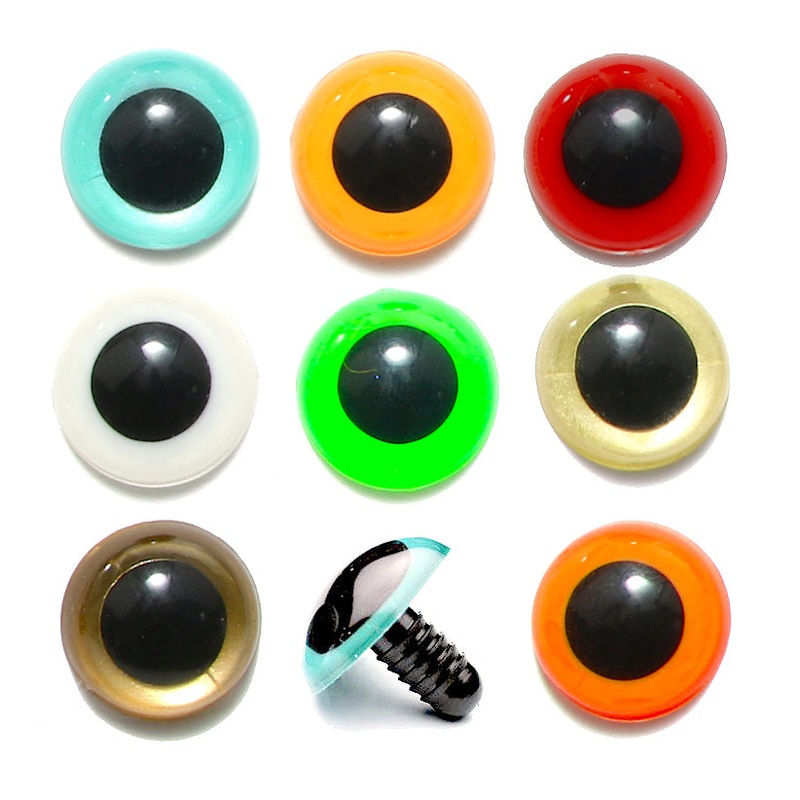 Posted Dome Eyes|large (9mm)|medium (7.5mm)|small (6mm)|fl chartreuse|fl orange|gold pearl|pearl|blue pearl|red|white|yellow