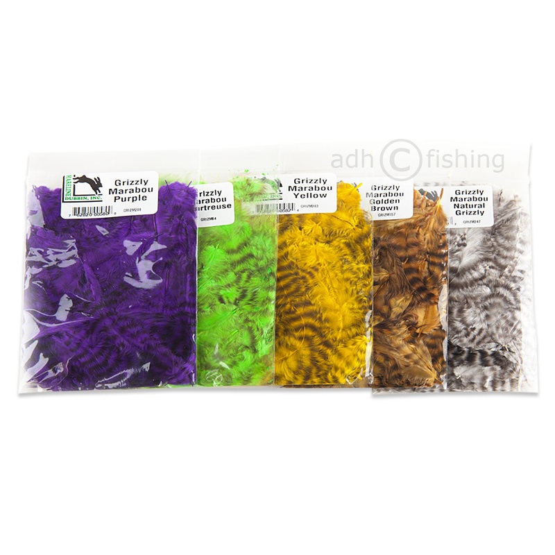 Hareline Grizzly Marabou Natural Grizzly