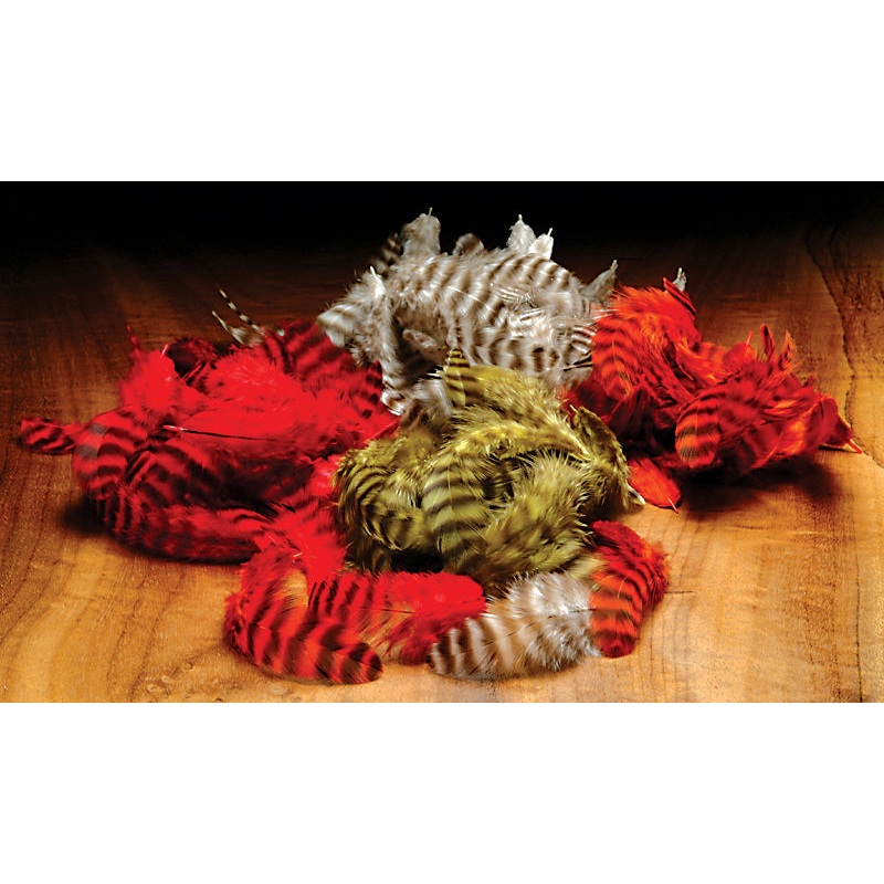 Hareline Soft Grizzly Hackle|Black|Red|Chartreuse|Grizzly|Brown|Yellow|Olive